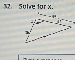 Solve for x.
h