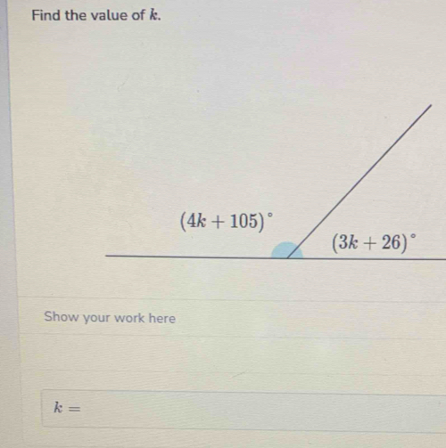 Find the value of k.
Show your work here
k=