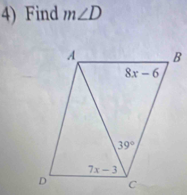 Find m∠ D