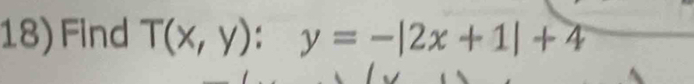 Find T(x,y):y=-|2x+1|+4