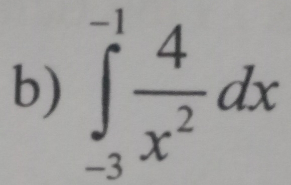 ∈tlimits _(-3)^(-1) 4/x^2 dx