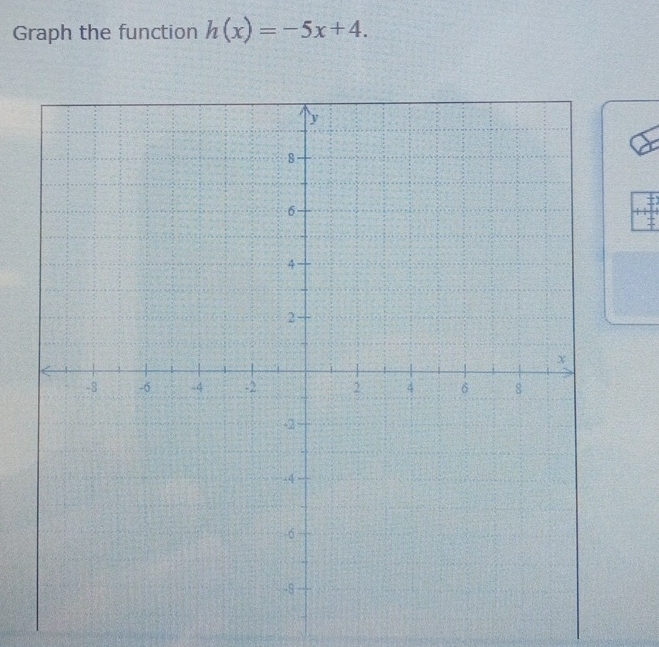 Graph the function h(x)=-5x+4.