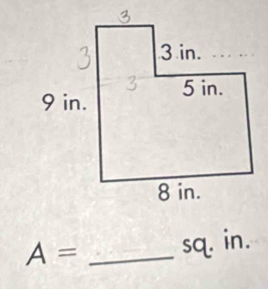 A=
sq. in.