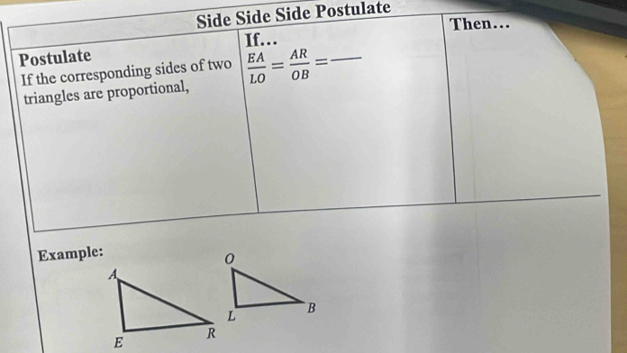 de Postulate
Example: