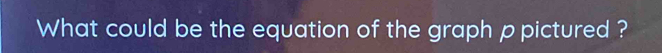 What could be the equation of the graph p pictured ?