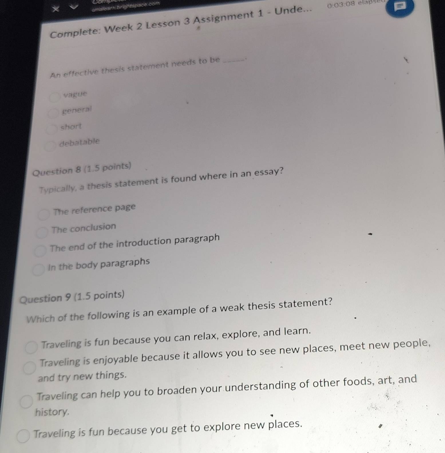 Solved: unslear brigféspace.com Complete: Week 2 Lesson 3 Assignment 1 ...