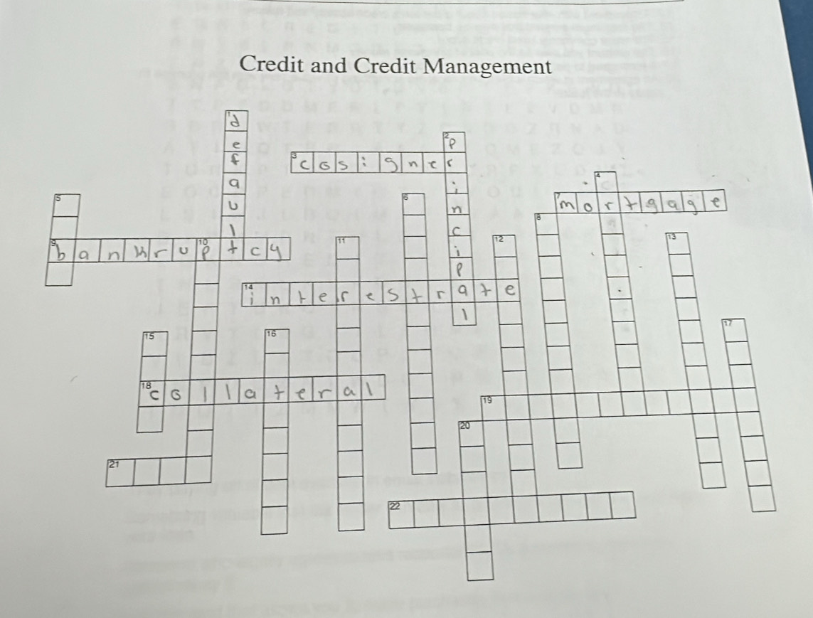 Credit and Credit Management