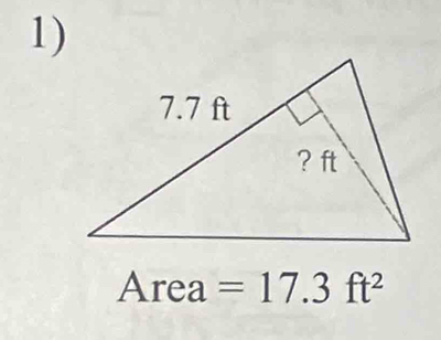 Ar ea =17.3ft^2