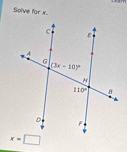 Learn
Solve for x.