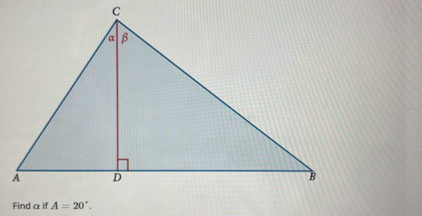 Find αif A=20°.