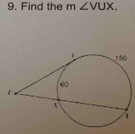 Find the m∠ VUX.