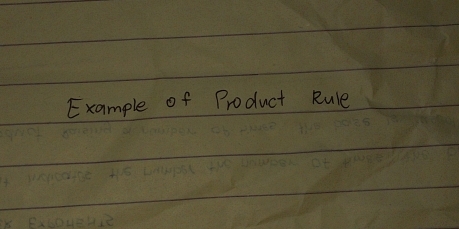 Example of Product Rule