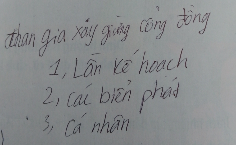 than gia raly going cong dèng
I, Lan Ke heach
2, cal bien phan
3, Ca nhan