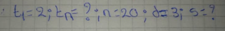 1 t_1=2; k_n=?; n=20; d=3; s= 7