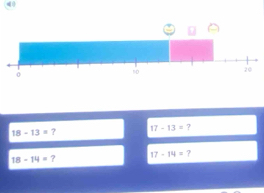 18-13= ? 17-13= ?
18-14= ? 17-14= ?