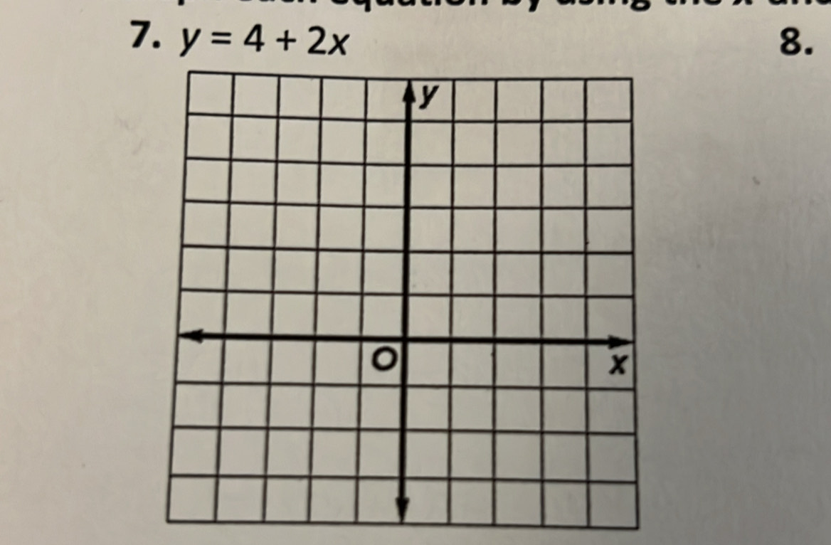 y=4+2x 8.