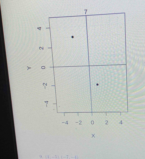 >
X
9. (1,-5),(-7,-4)