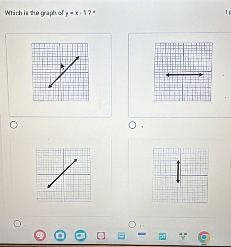 Which is the graph of y=x-1 ? * 1 p 
,.,