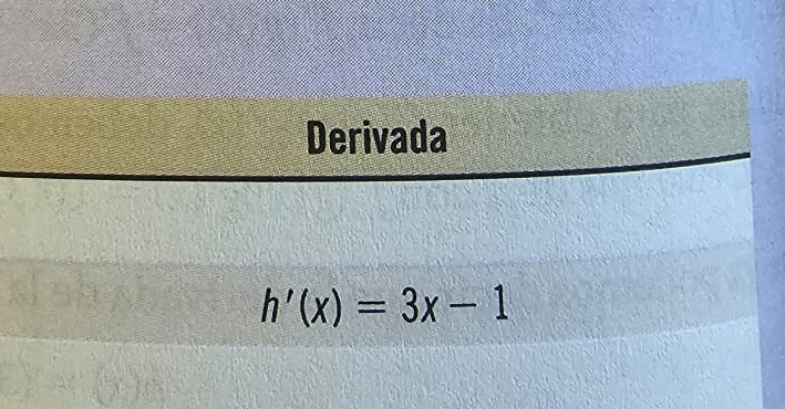 Derivada
h'(x)=3x-1