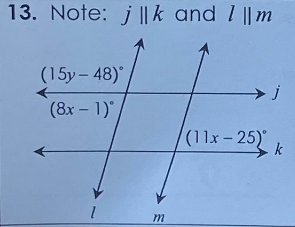 Note: j||k and l||m
m