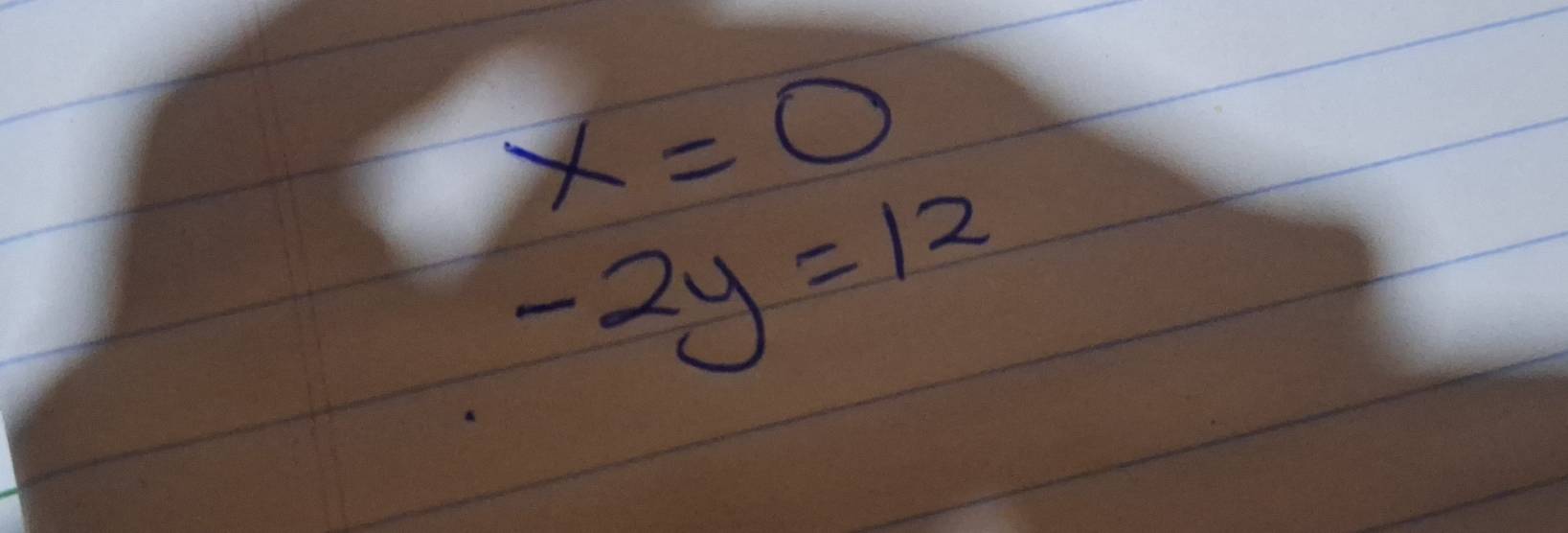 x=0
-2y=12