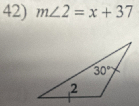 m∠ 2=x+37