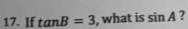 If tan B=3 , what is sin A 2