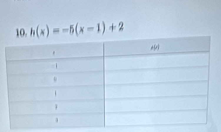 10, h(x)=-5(x-1)+2