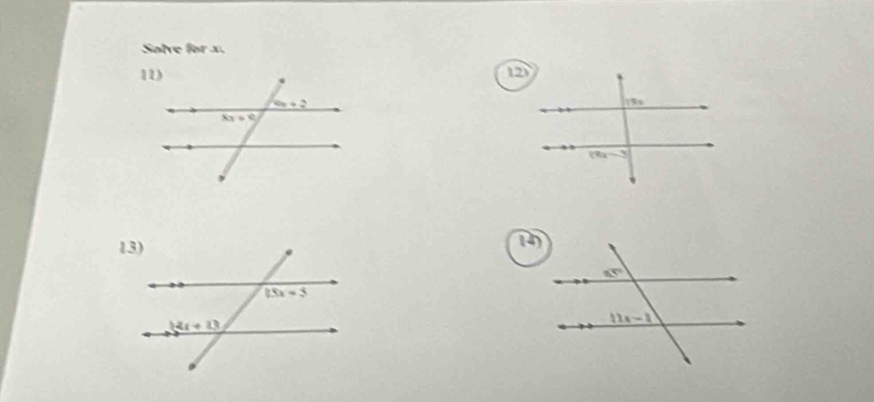 Solve for x.
12
 
14)