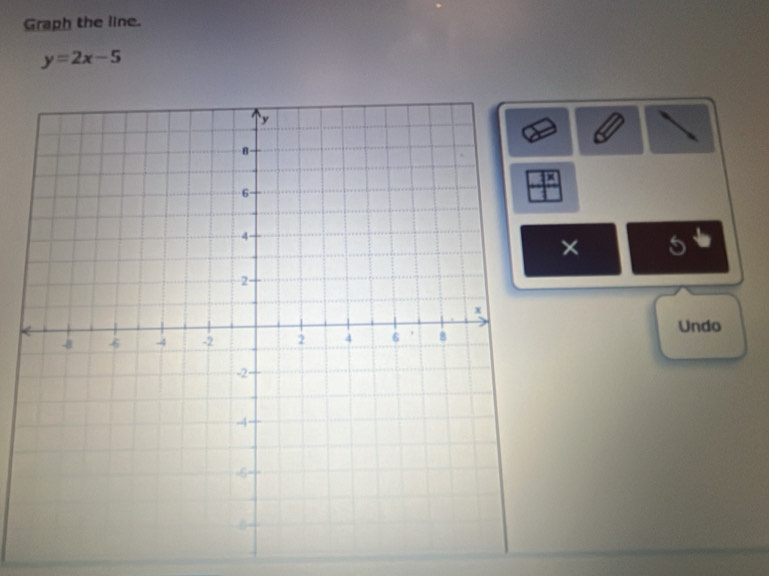 Graph the line.
y=2x-5
× 
Undo