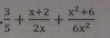  3/5 + (x+2)/2x + (x^2+6)/6x^2 