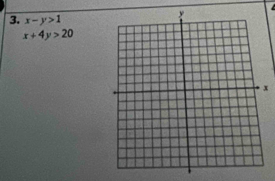 x-y>1
x+4y>20