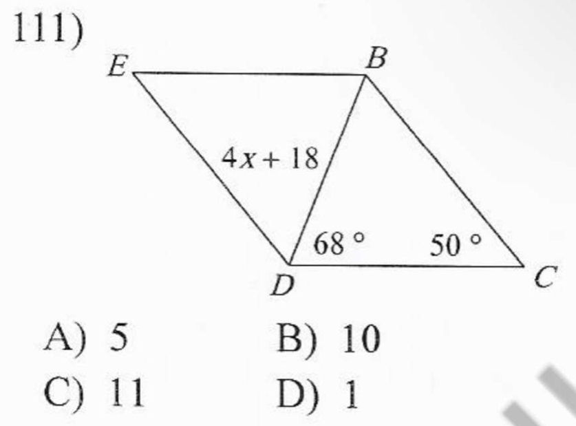 A) 5 B) 10
C) 11 D) 1