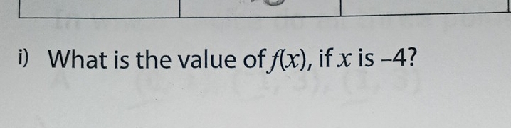 What is the value of f(x) , if x is -4?