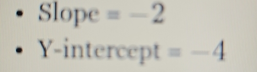 Slope =-2
-11 ntercept =-4