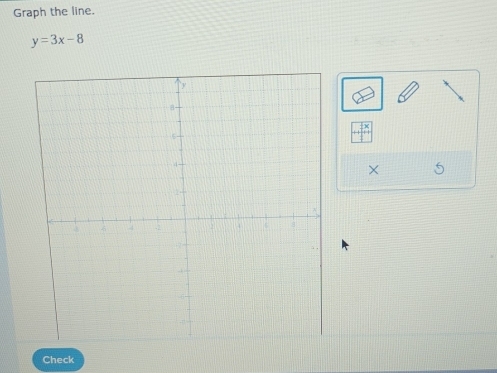 Graph the line.
y=3x-8
× 
Check