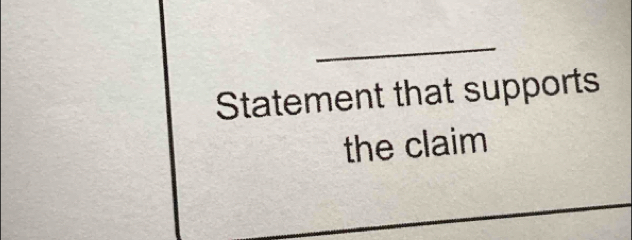 Statement that supports 
the claim