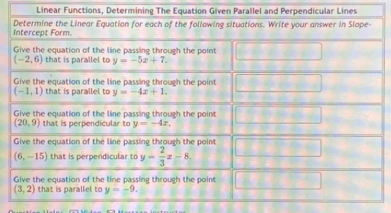 Linear Functions, Determin