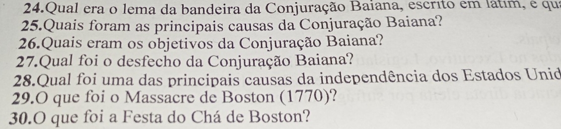 Resolvido:Qual era o lema da bandeira da Conjuração Baiana, escrito em ...