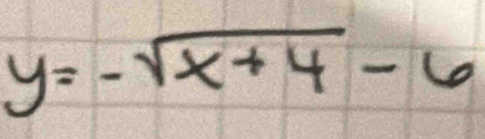 y=-sqrt(x+4)-6