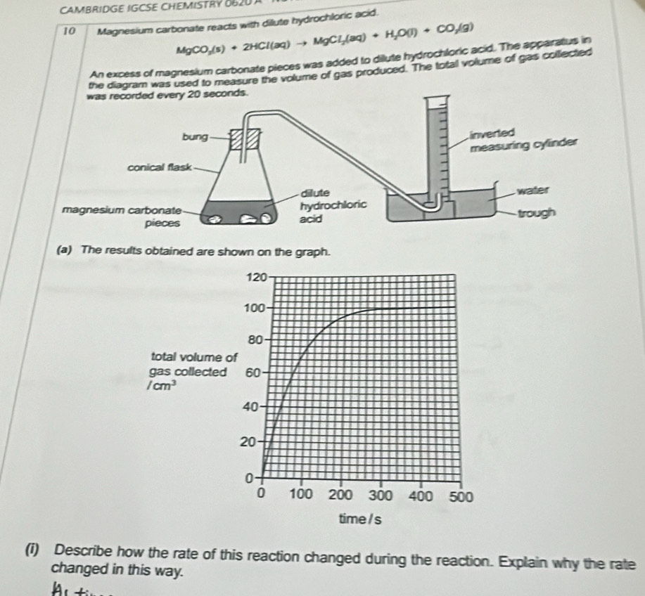 Selesai:CAMBRIDGE IGCSE CHEMISTRY 0620 A 10 Magnesium carbonate reacts ...