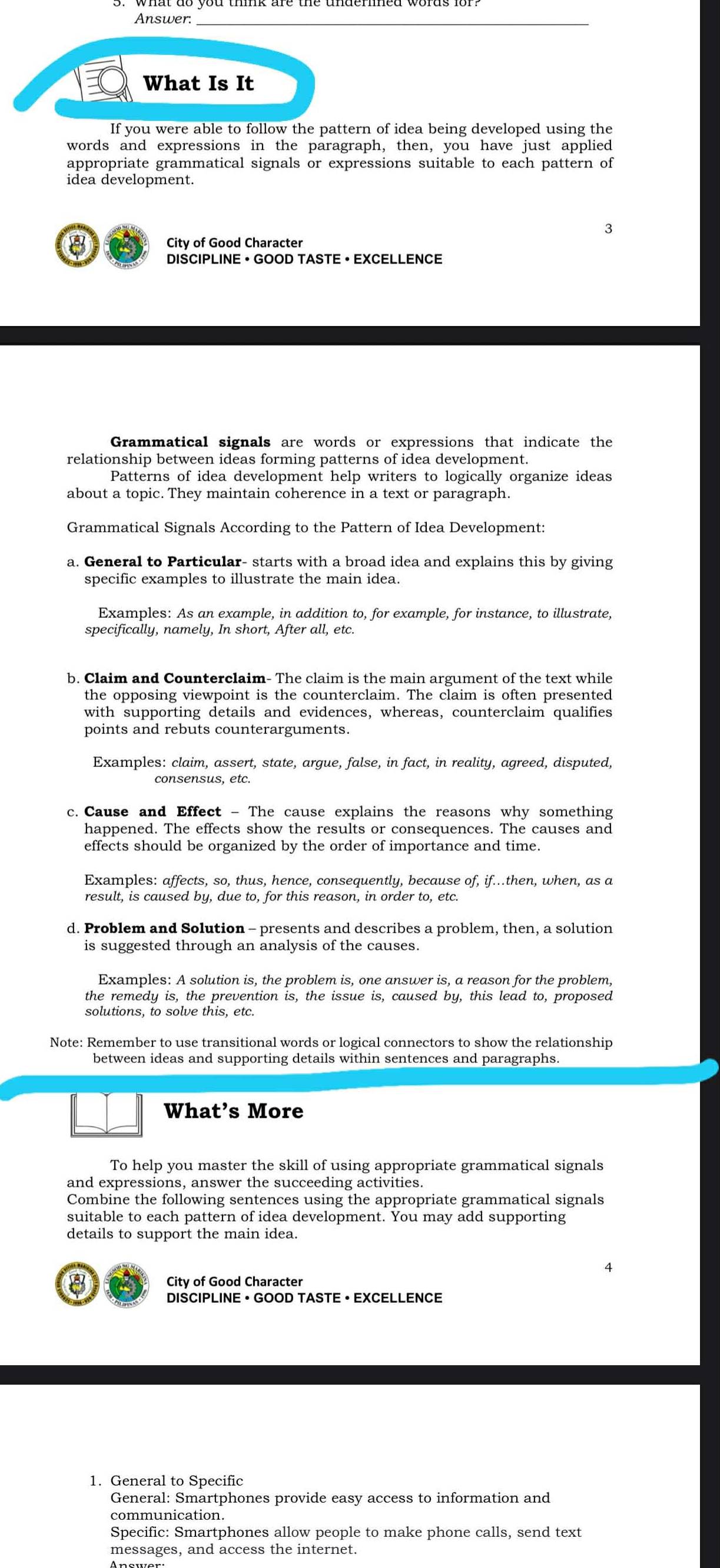 Solved: Answer._ What Is It If you were able to follow the pattern of ...