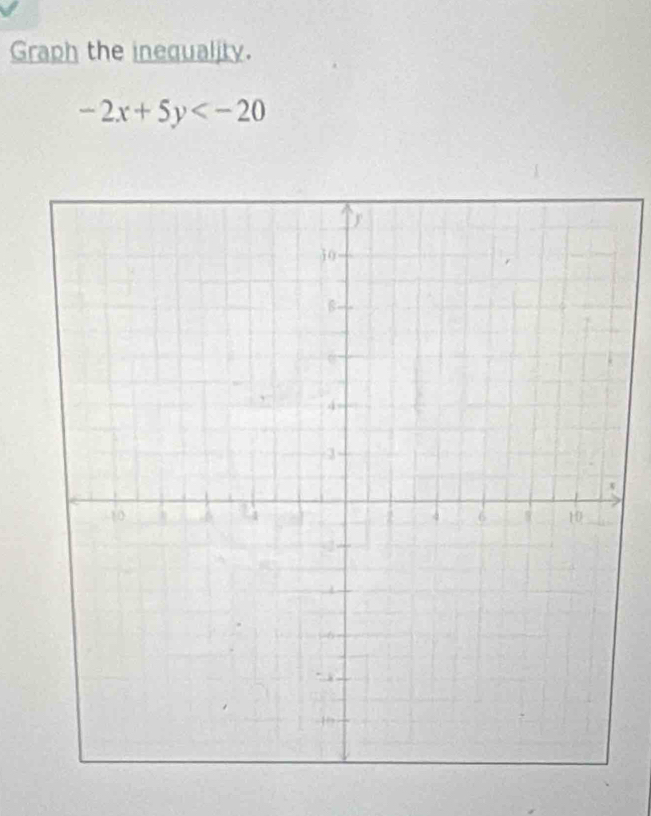 Graph the inequality.
-2x+5y