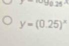 y-10y_0.25x
y=(0.25)^x