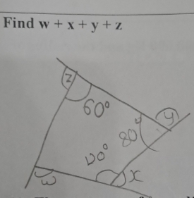 Find w+x+y+z