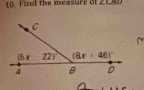 Find the measure o ∠ CBD