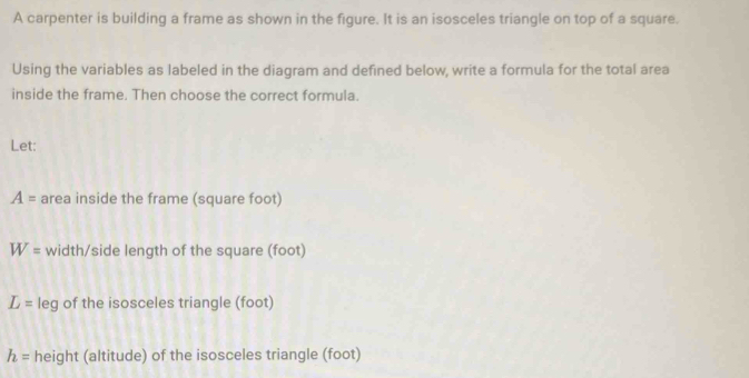 Solved: A carpenter is building a frame as shown in the figure. It is ...