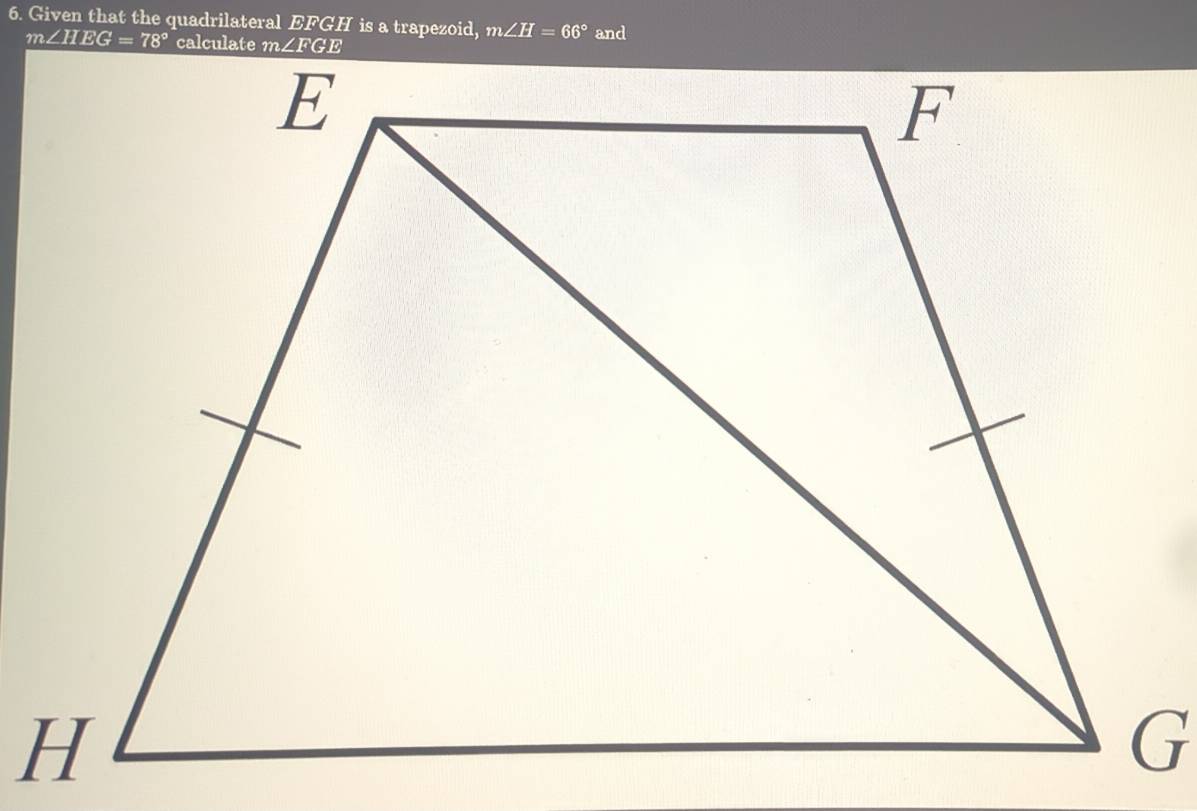 Given that the quadrilateral EFGH is a trapezoid,