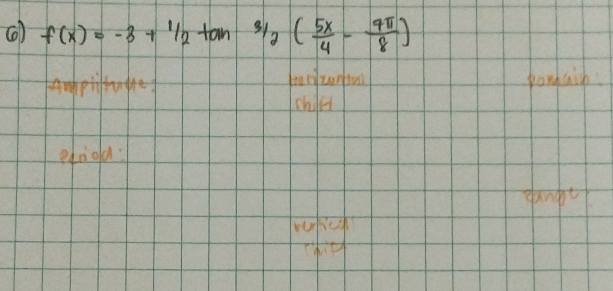 () f(x)=-3+1/2tan 3/2( 5x/4 - 4π /8 )
Aampitoge pongaih. 
ediold: 
sanger 
wuic 
Thir