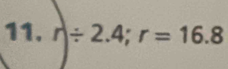 r)/ 2.4; r=16.8